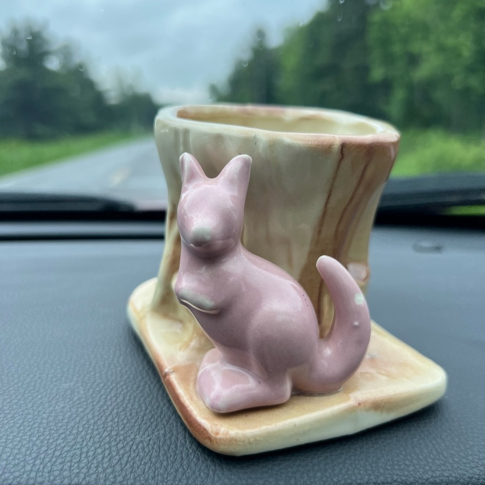 kangaroo Pink and Cream Ceramic Accent Vase